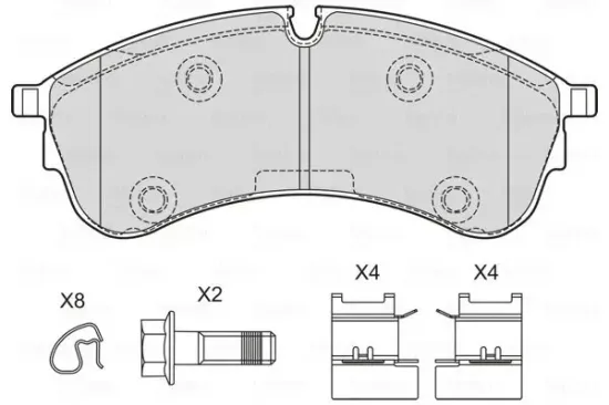 Bremsbelagsatz, Scheibenbremse Vorderachse VALEO 601761 Bild Bremsbelagsatz, Scheibenbremse Vorderachse VALEO 601761