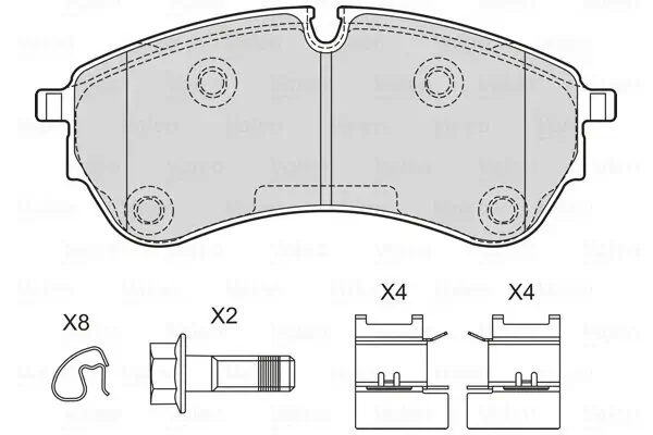 Bremsbelagsatz, Scheibenbremse Vorderachse Hinterachse VALEO 601762