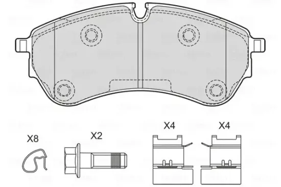 Bremsbelagsatz, Scheibenbremse Vorderachse Hinterachse VALEO 601762 Bild Bremsbelagsatz, Scheibenbremse Vorderachse Hinterachse VALEO 601762