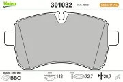 Bremsbelagsatz, Scheibenbremse Hinterachse VALEO 301032