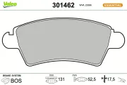 Bremsbelagsatz, Scheibenbremse Vorderachse VALEO 301462