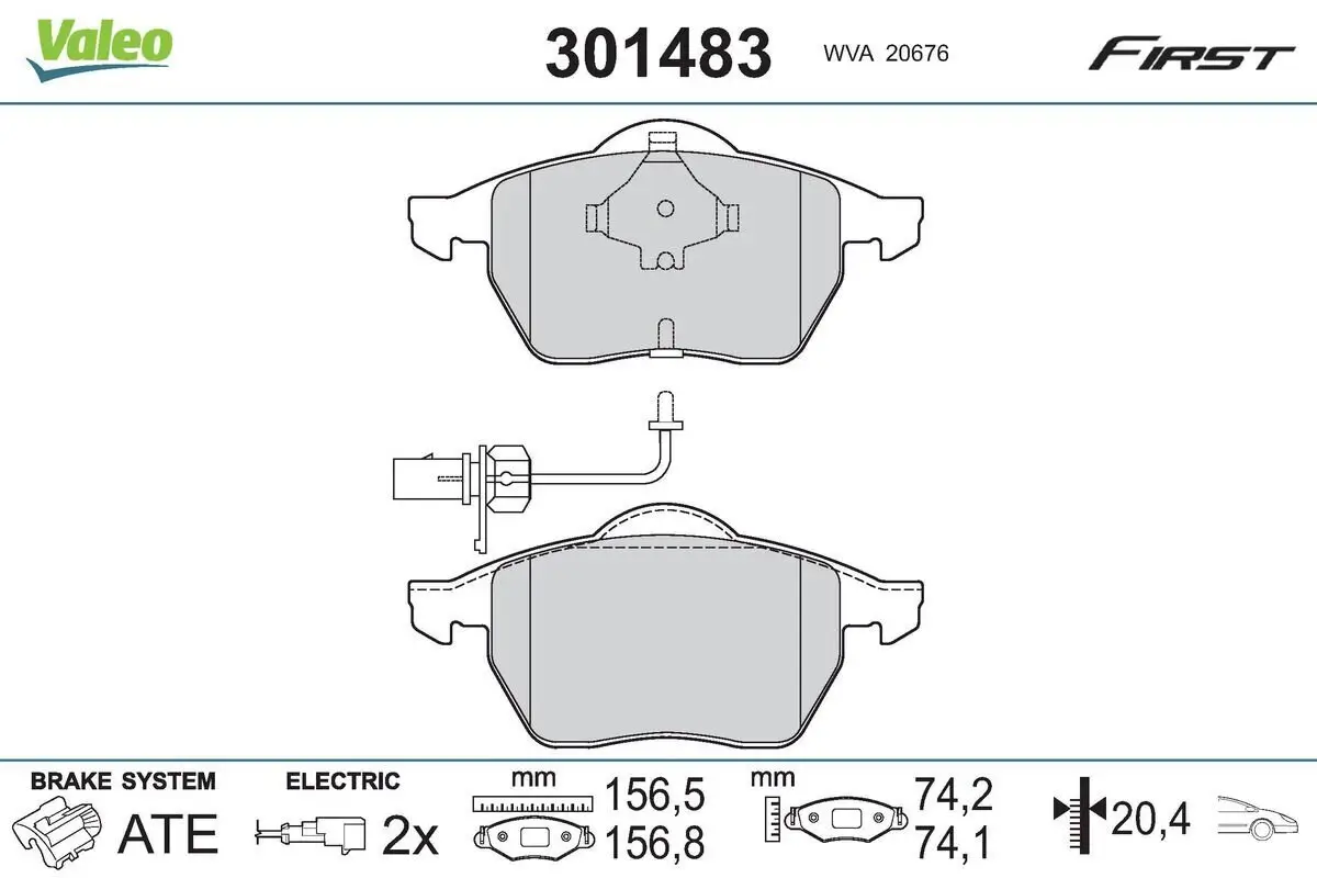 Bremsbelagsatz, Scheibenbremse VALEO 301483