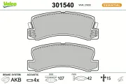 Bremsbelagsatz, Scheibenbremse Hinterachse VALEO 301540