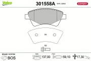 Bremsbelagsatz, Scheibenbremse Vorderachse VALEO 301558A