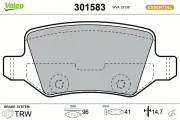 Bremsbelagsatz, Scheibenbremse Hinterachse VALEO 301583