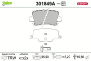 Bremsbelagsatz, Scheibenbremse Hinterachse VALEO 301849A