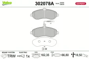 Bremsbelagsatz, Scheibenbremse Vorderachse VALEO 302078A