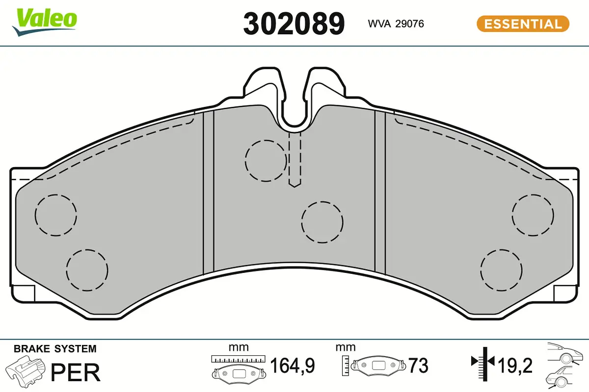 Bremsbelagsatz, Scheibenbremse VALEO 302089