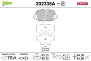 Bremsbelagsatz, Scheibenbremse Hinterachse VALEO 302338A