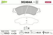 Bremsbelagsatz, Scheibenbremse Vorderachse VALEO 302484A
