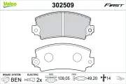 Bremsbelagsatz, Scheibenbremse VALEO 302509