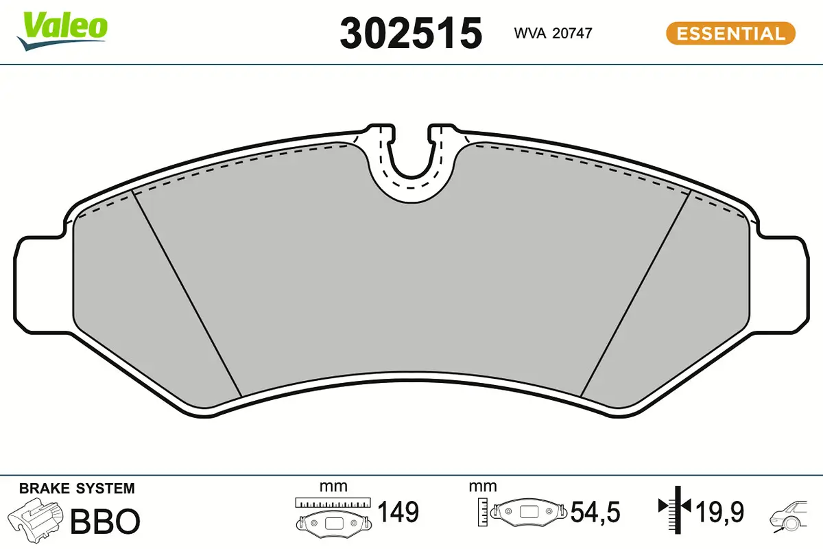 Bremsbelagsatz, Scheibenbremse Hinterachse VALEO 302515