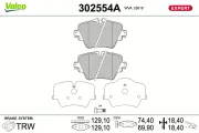 Bremsbelagsatz, Scheibenbremse Vorderachse VALEO 302554A