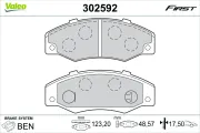 Bremsbelagsatz, Scheibenbremse Vorderachse VALEO 302592