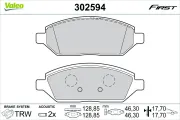 Bremsbelagsatz, Scheibenbremse VALEO 302594