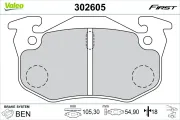 Bremsbelagsatz, Scheibenbremse Vorderachse Hinterachse VALEO 302605