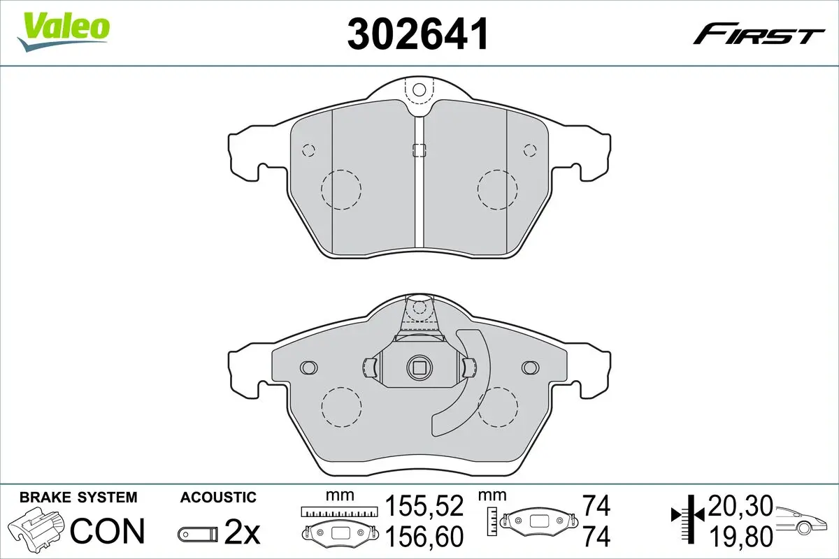 Bremsbelagsatz, Scheibenbremse VALEO 302641