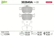 Bremsbelagsatz, Scheibenbremse Hinterachse VALEO 302649A