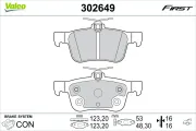 Bremsbelagsatz, Scheibenbremse Hinterachse VALEO 302649