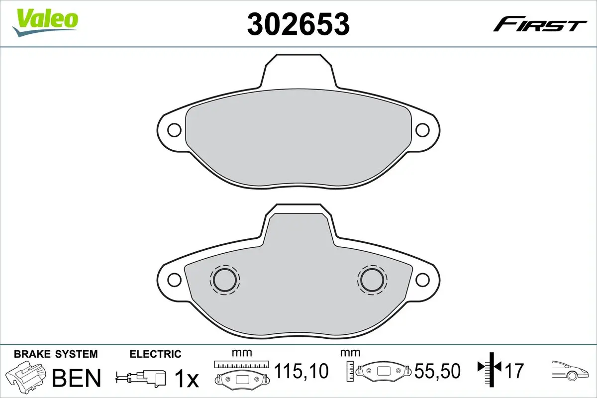 Bremsbelagsatz, Scheibenbremse VALEO 302653