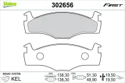 Bremsbelagsatz, Scheibenbremse Vorderachse VALEO 302656