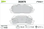 Bremsbelagsatz, Scheibenbremse VALEO 302670