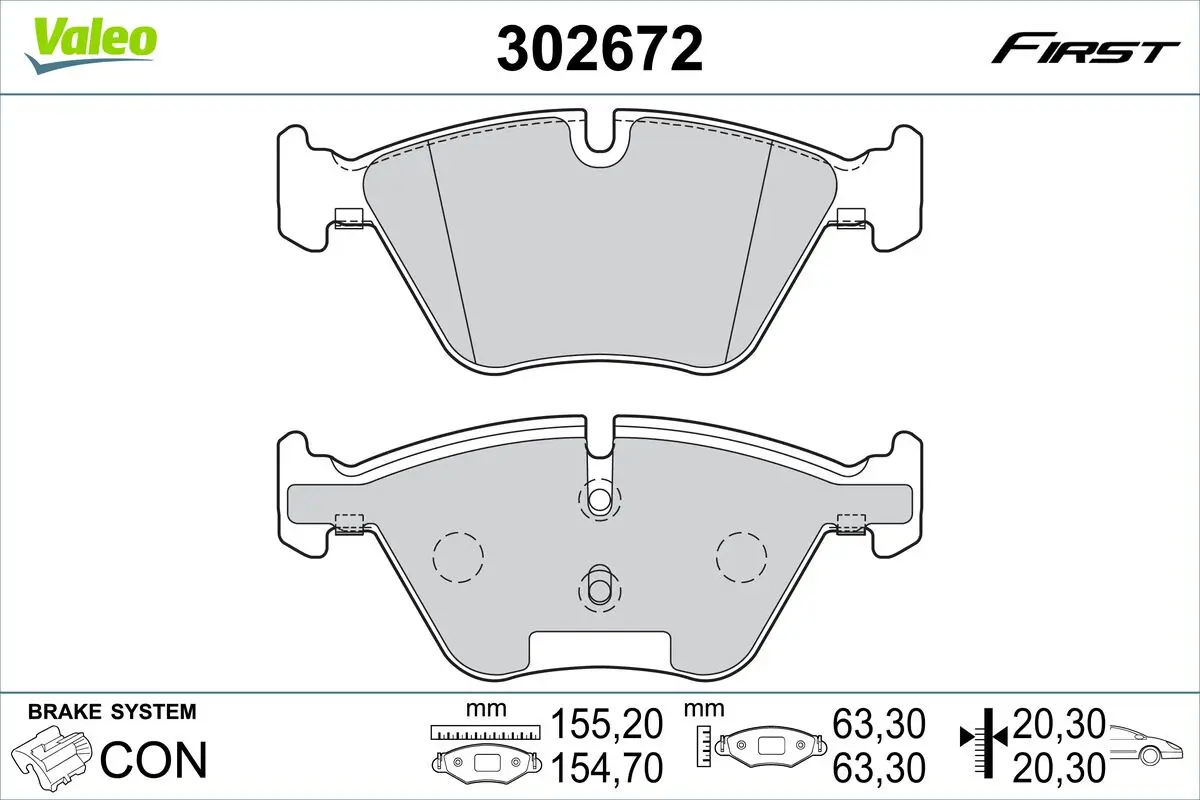 Bremsbelagsatz, Scheibenbremse VALEO 302672