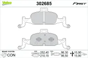 Bremsbelagsatz, Scheibenbremse VALEO 302685