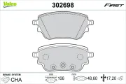 Bremsbelagsatz, Scheibenbremse VALEO 302698