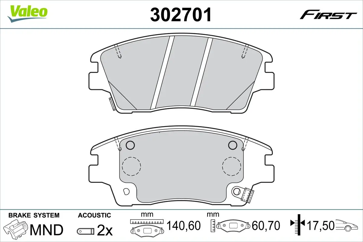 Bremsbelagsatz, Scheibenbremse VALEO 302701