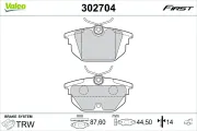 Bremsbelagsatz, Scheibenbremse Hinterachse VALEO 302704