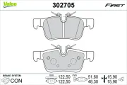 Bremsbelagsatz, Scheibenbremse Hinterachse VALEO 302705