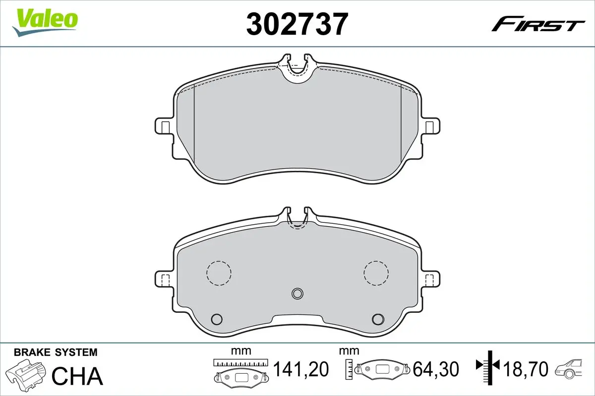 Bremsbelagsatz, Scheibenbremse VALEO 302737