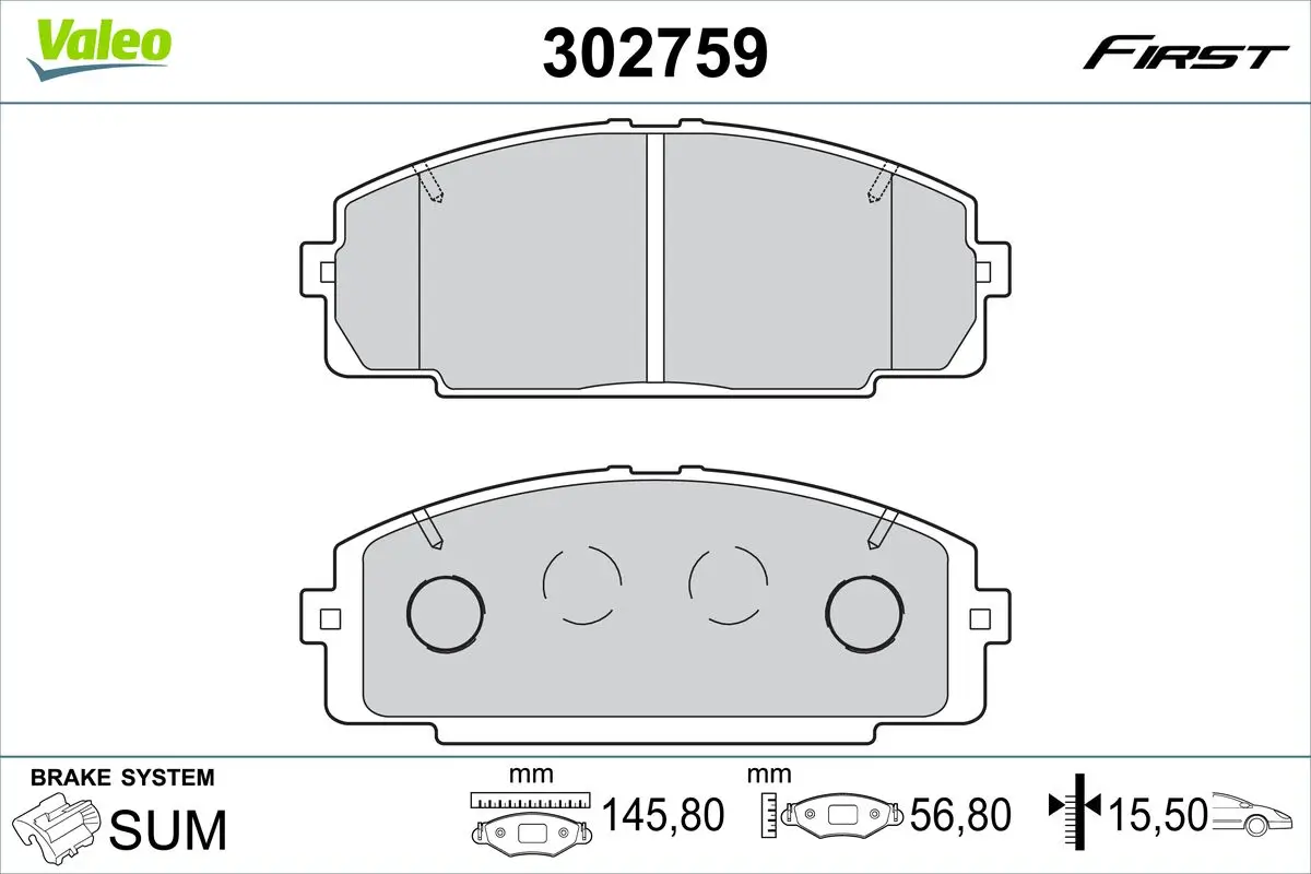 Bremsbelagsatz, Scheibenbremse VALEO 302759