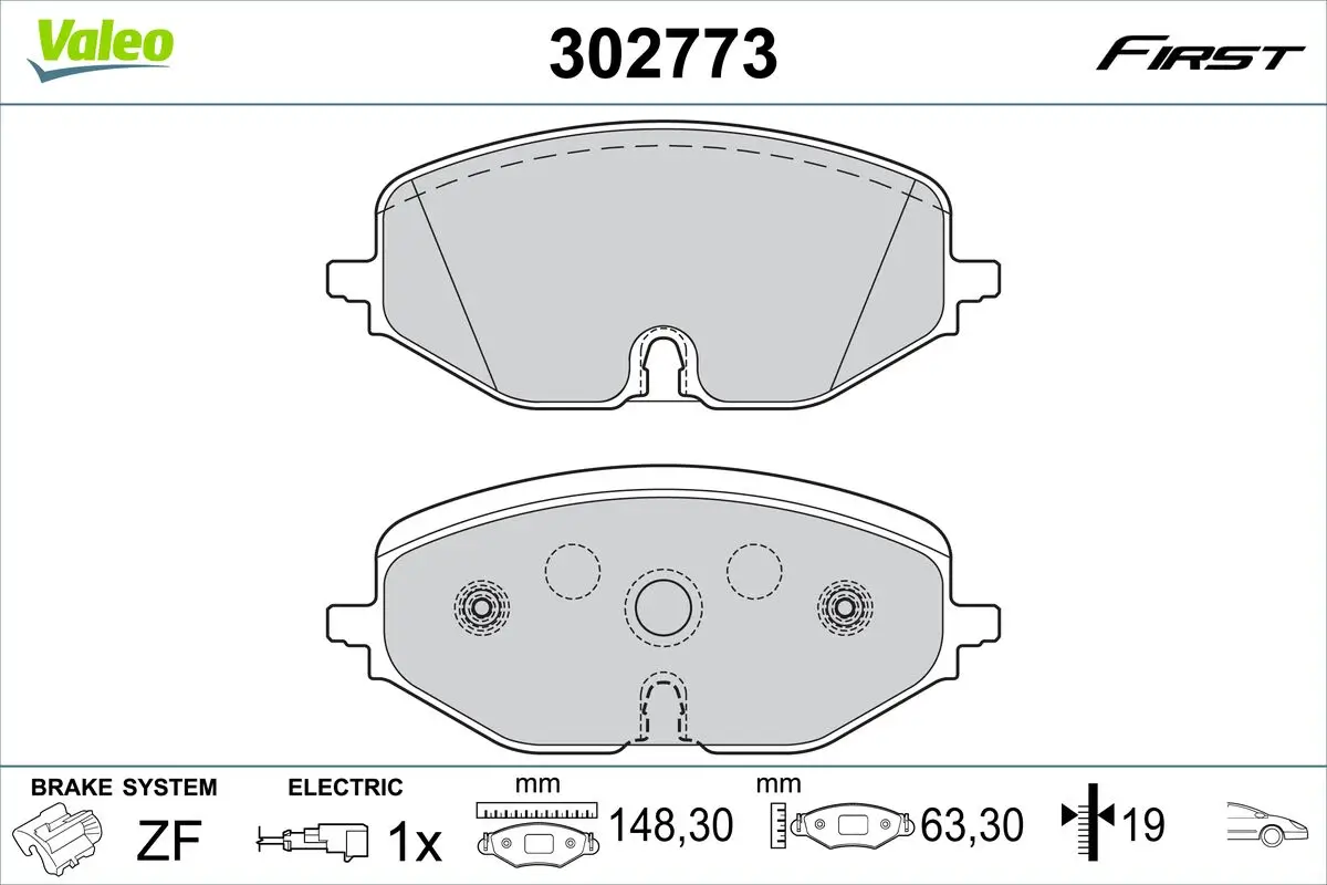 Bremsbelagsatz, Scheibenbremse VALEO 302773