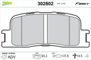 Bremsbelagsatz, Scheibenbremse Hinterachse VALEO 302802