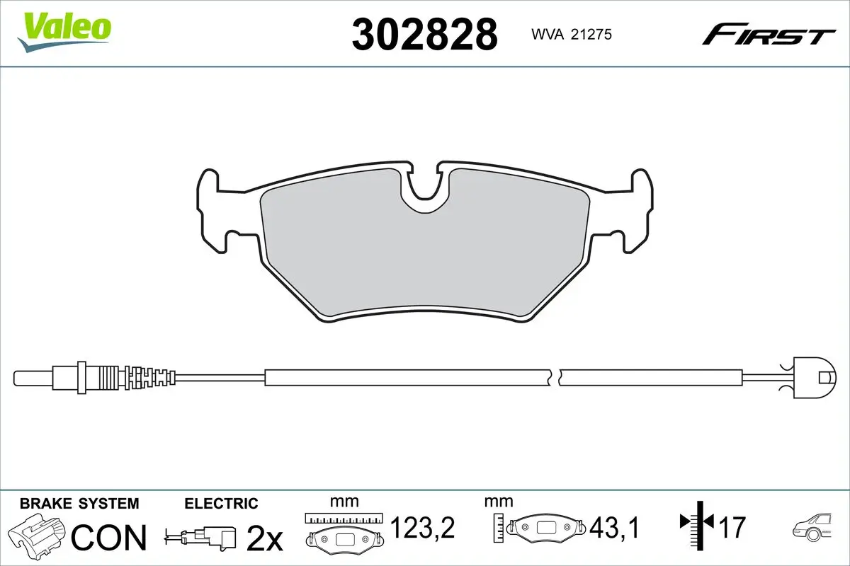 Bremsbelagsatz, Scheibenbremse Hinterachse VALEO 302828