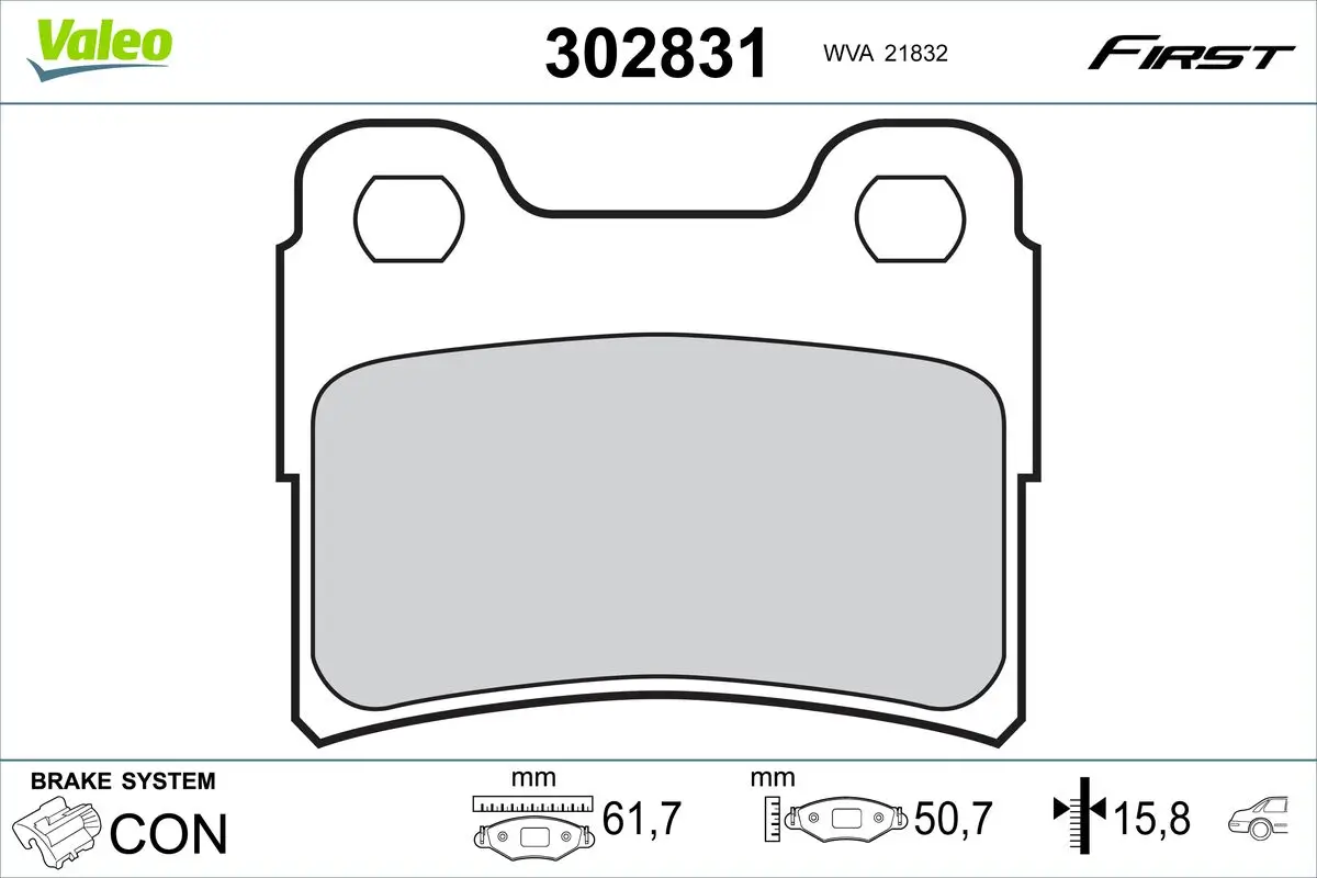 Bremsbelagsatz, Scheibenbremse Hinterachse VALEO 302831