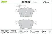 Bremsbelagsatz, Scheibenbremse Vorderachse VALEO 302832