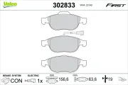 Bremsbelagsatz, Scheibenbremse Vorderachse VALEO 302833