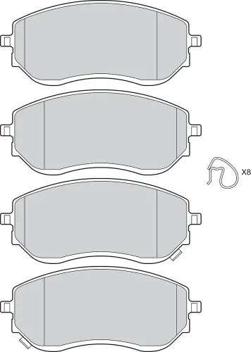 Bremsbelagsatz, Scheibenbremse Vorderachse VALEO 302848 Bild Bremsbelagsatz, Scheibenbremse Vorderachse VALEO 302848