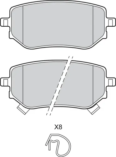 Bremsbelagsatz, Scheibenbremse Hinterachse VALEO 302849 Bild Bremsbelagsatz, Scheibenbremse Hinterachse VALEO 302849