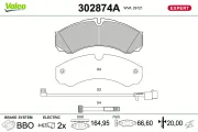 Bremsbelagsatz, Scheibenbremse Hinterachse VALEO 302874A