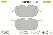 Bremsbelagsatz, Scheibenbremse Vorderachse VALEO 302906