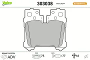 Bremsbelagsatz, Scheibenbremse Hinterachse VALEO 303038