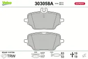 Bremsbelagsatz, Scheibenbremse Hinterachse VALEO 303058A