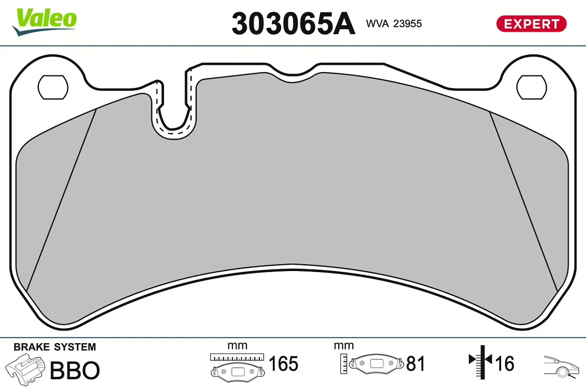 Bremsbelagsatz, Scheibenbremse Vorderachse VALEO 303065A