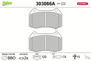Bremsbelagsatz, Scheibenbremse Vorderachse VALEO 303066A