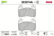 Bremsbelagsatz, Scheibenbremse Vorderachse VALEO 303074A