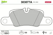 Bremsbelagsatz, Scheibenbremse Hinterachse VALEO 303077A